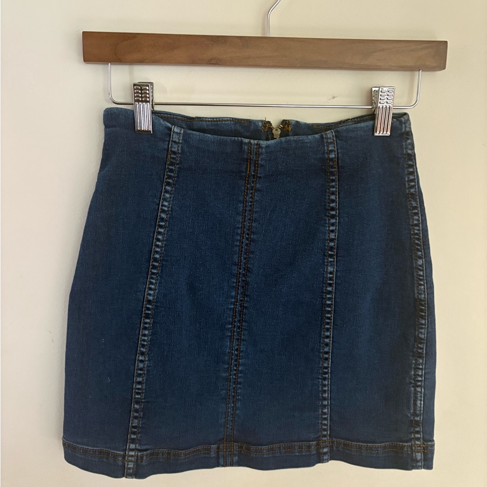 Free People Dark Blue Mini Skirt